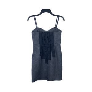 BCBGeneration Sleeveless Pleat Gray & Black Sweetheart Neckline Party Dress Sz 4